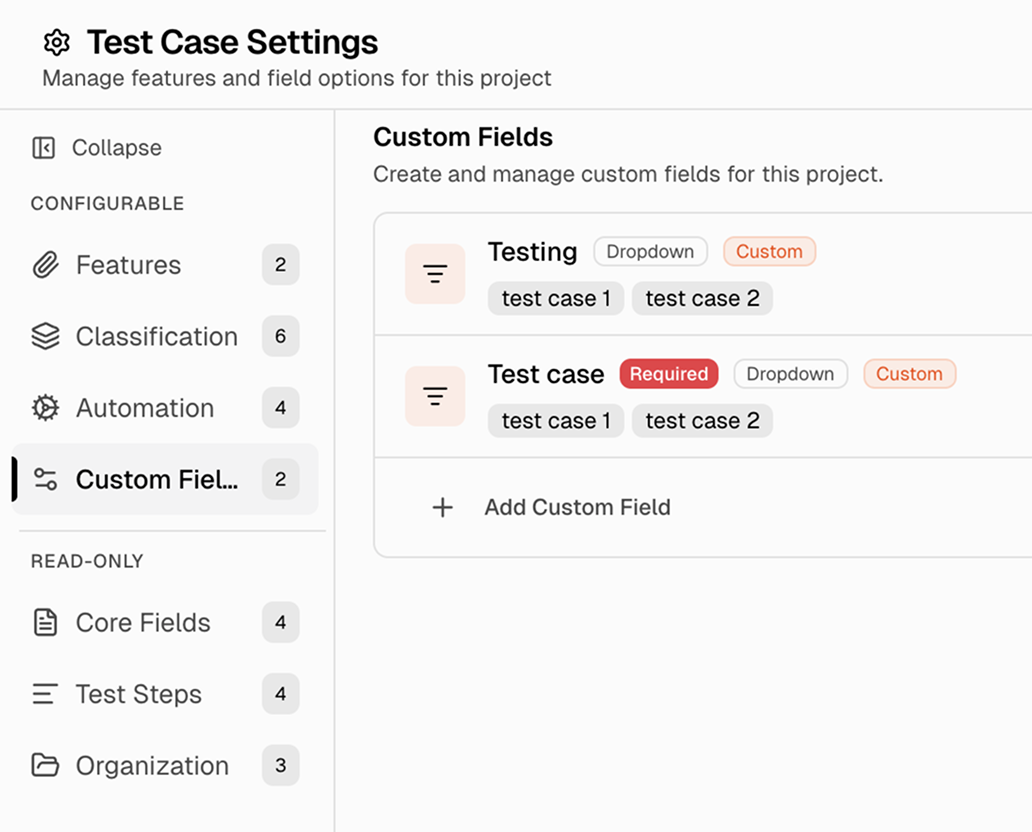 Add custom fields and tags
